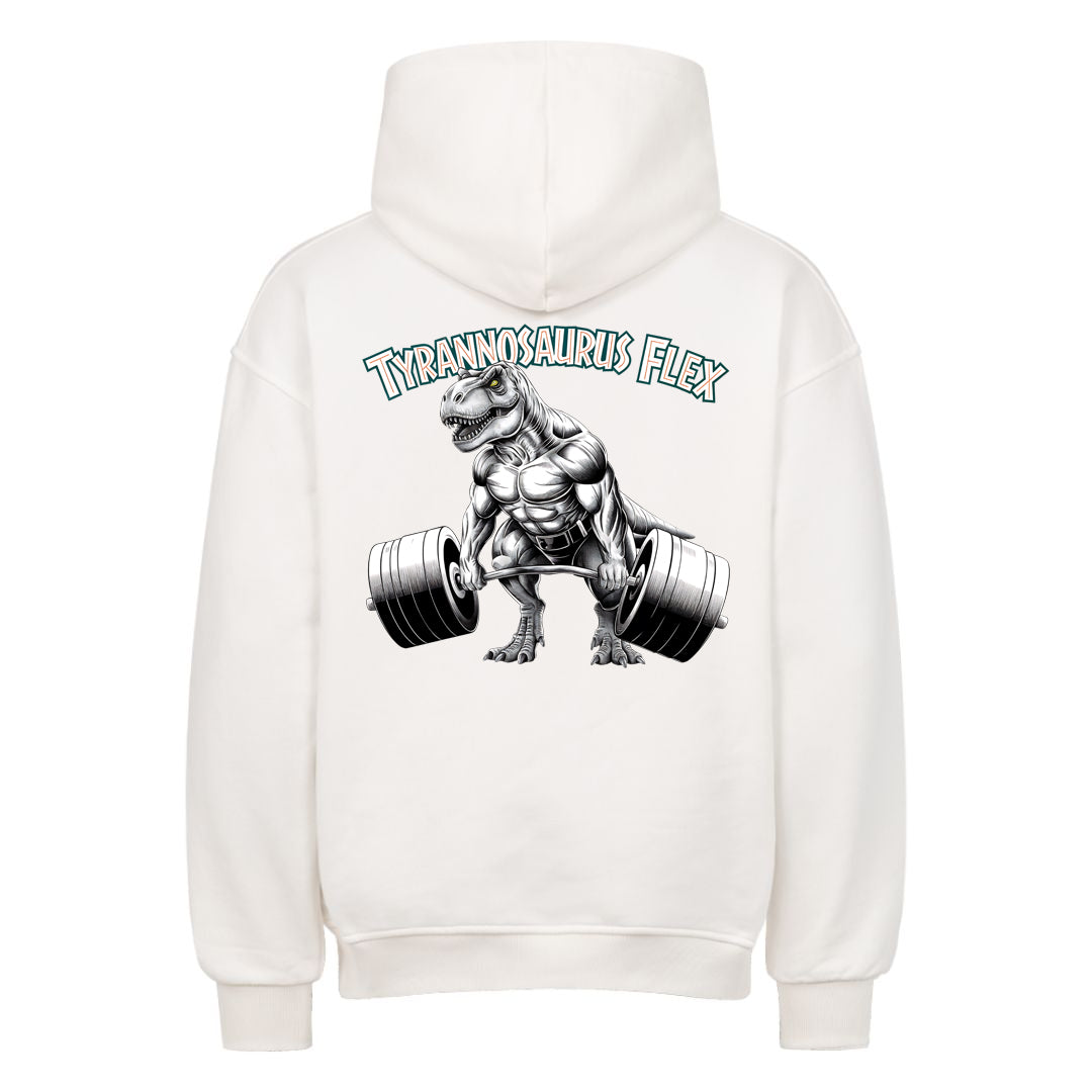 Sudadera con capucha extragrande Tyrannosaurus Flex (impresión trasera)